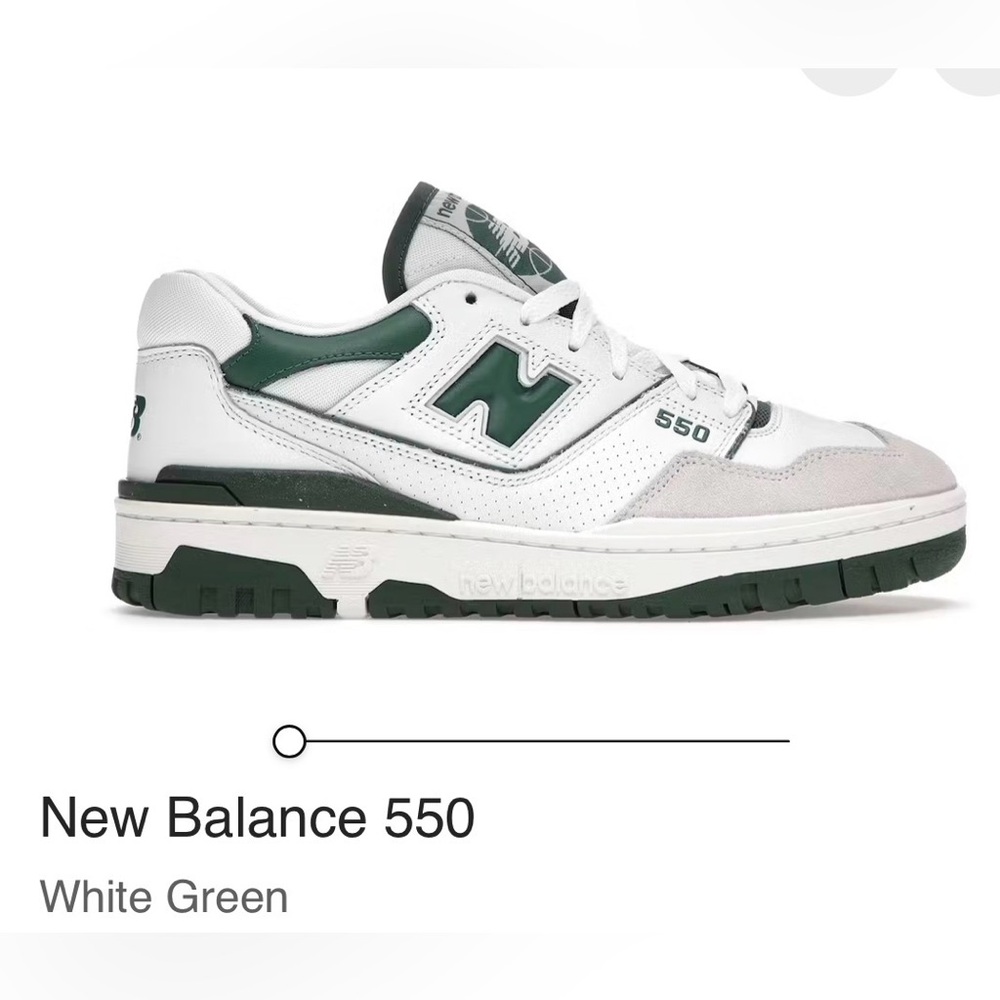 Women's New Balance 550 Green and White